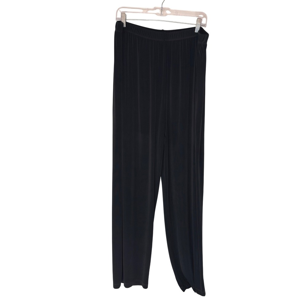 Vikki Vi Pants Black Slinky Stretch Pull On Straight Leg Travel Comfortable 2X